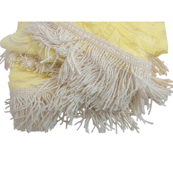 Vintage Ex Cell 3 Way Cafe Austrian Style Yellow Fringe Curtains Set of 3 READ - Picture 6 of 7